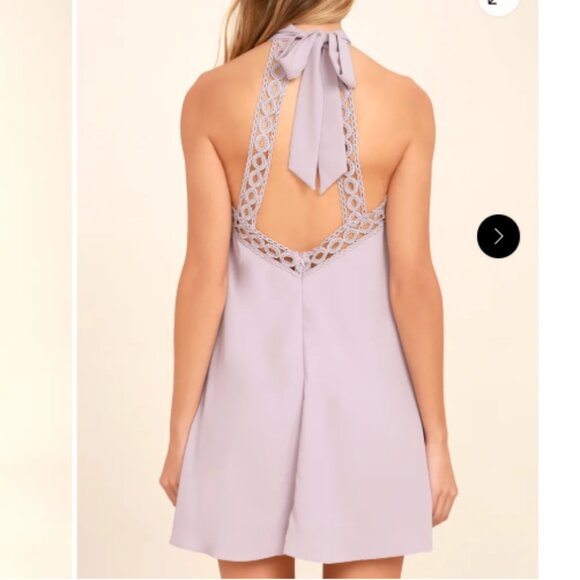 LULUS SIZE LARGE LAVENDER ANY SWAY, SHAPE OR FORM LACE HALTER DRESS - Picture 3 of 11
